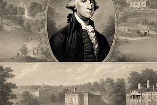 Image of George Washington, founding father of democracy of USA.