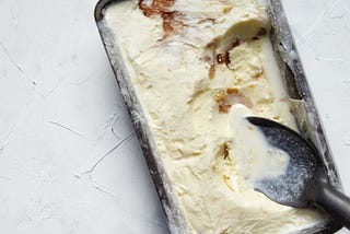 Caramelized Peach Ricotta Ice Cream