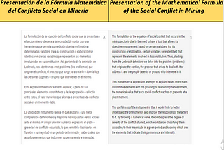 Fórmula Matemática del Conflicto Social en Minería