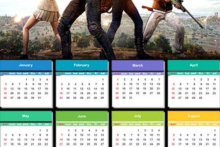 Pubg Calendars Free download….1-set-1…4 x 6 size