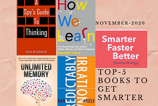 Top-5 BOOKS to Get Smarter (November-2020) Latest Blog.