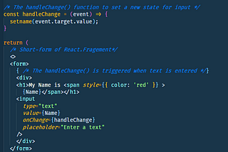 How to use handleChange() function in react component?