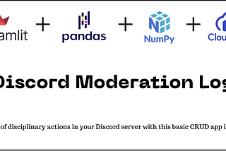 Building Discord moderation log app using Streamlit