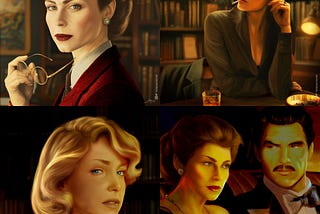 Collage of four story covers for the series, including images of Eleanor, Vivian, Eddie, and Charlie.