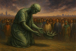 Lady Liberty without her crown.