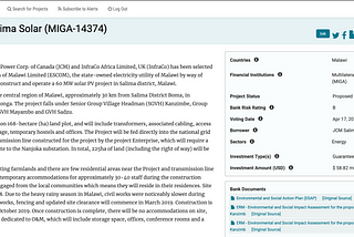 MIGA Approves Solar Power Project in Malawi Despite Community Concerns