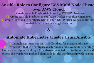 Automating K8s Cluster using Ansible