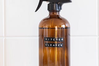 brown glass cleaner with homemade kitchen cleaner