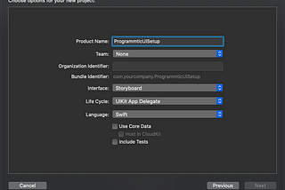 Xcode Programmatic Project Setup