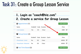 Selenium Workbook #31: Add New Group Lesson Service (XPath locator)