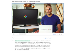 Google UX Design Certificate Program First Impressions