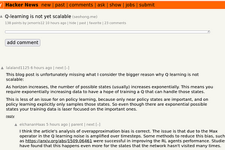 Does Reinforcement Learning (RL) Scalabale: Hacker News Question