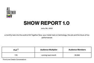 The Show Report 1.0