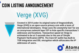 Vergecurrency (XVG), an open-source privacy coin with a team of international developers