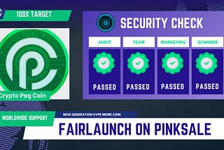 🔔Let's Announce CryptoPagCoin fairlaunch on Pinksale.
