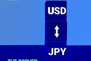 3 blue boxes written USD/ JPY on it.