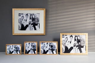 Picture frame on the wall to show family photos