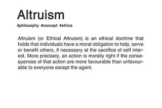 Altruism : embodiment of a coin