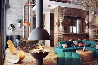 desain interior rumah gaya industrial modern