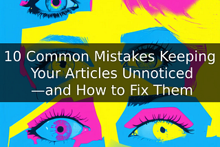 10 Common Mistakes Keeping Your Articles Unnoticed — and How to Fix Them