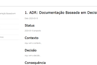 ADR: documentação baseada em decisões