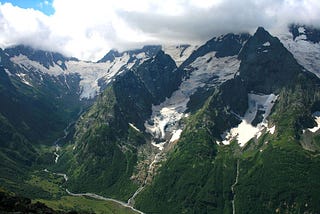 The Greater Caucasus Mountain Range in Georgia
