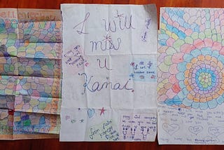 A sample of handmade cards from the pupils of Matipula Primary School