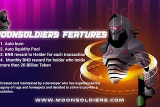 🚀 MoonSoldiers Coin 🚀a rocket with revolutionary mechanics and an achievable plan to 100x and…