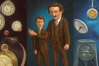 Two time travellers and various clocks