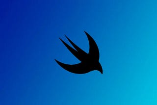 Bird flying with a blue background. The bird represents SwiftUI