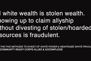 An open letter to my rich white friends