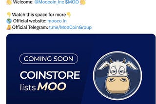 🎉 #Moo Coin's listing on Coinstore is approaching soon! 🚀