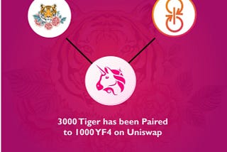 3000 Tiger token has been Paired to 1000 YF4 on Uniswap pool.