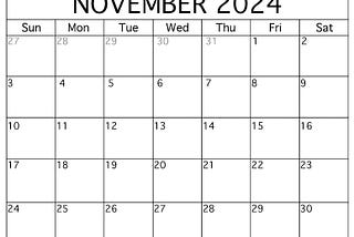 Stay Organized This Fall with a Printable November 2024 Calendar
