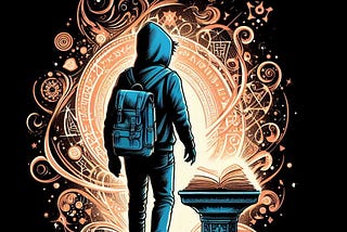 A student being tempted to cross a portal into the occult.
