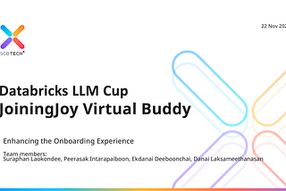 Hackathon Recap: JoiningJoy Virtual Buddy — Databricks Asia Pacific LLM Cup 2023