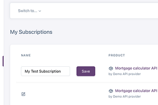 Named subscriptions and access key management for customers