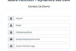 Azure Function for Dynamics 365 CRM: Part 3 [Website Contact Us Integration]