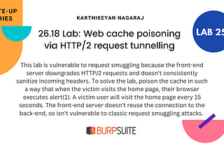 26.18 Lab: Web cache poisoning via HTTP/2 request tunnelling