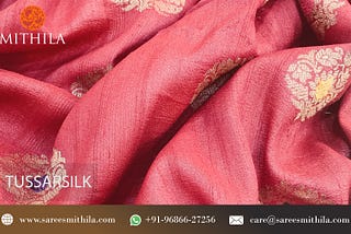 Buy Tussar silk saree online from Mithila.