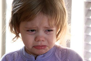 Little girl crying. You’ll cry, too if your titles suck.