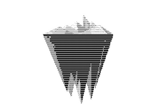 A picture of an iceberg, drawn with ASCII symbols.