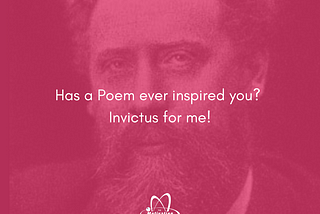 Artistically enhanced portrait of British Poet William Ernest Henley (1849–1903) with the Caption Question: Has a Poem ever inspired you?