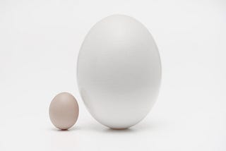 Small egg, big egg