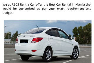 Car rental in Manila | rbcsrentacar.com