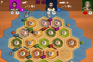 Screenshot of Catan online game.