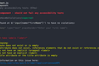 Accessibility Testing in React with jest-axe