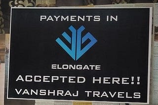 Vanshraj Travels to accept ELONGATE as currency