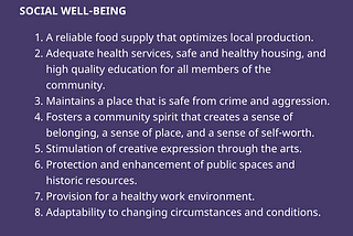 Elements of a Sustainable Community