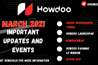 HowDoo — Important Updates and Events This March 2021